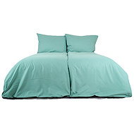 B. E. S. - Petrovice Linen cotton solid colour zip closure - olive 140 × 200 cm - Bed Linen