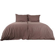 B. E. S. - Petrovice Linen cotton solid colour zip closure - brown 200 × 220 cm - Bed Linen