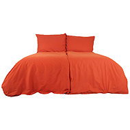 B. E. S. - Petrovice Linen cotton solid colour zipper closure - brick 140 × 200 cm - Bed Linen