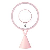 LED Cosmetic Makeup Mirror X Round Rechargeable Pink - Makeup Mirror