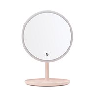 LED cosmetic makeup mirror round big pink - Makeup Mirror