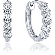 MINET Children's Silver Hoop Earrings with White Zircons (Ag 925/1000, 1.85g) - Earrings