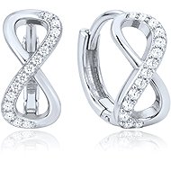 MINET Silver Infinity Earrings with White Zirconia (Ag 925/1000, 2.4g) - Earrings
