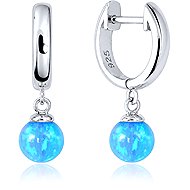 MINET Silver Earrings with Light Blue Opals (Ag 925/1000, 2.5g) - Earrings
