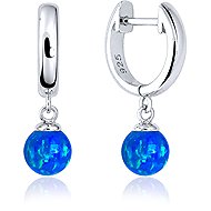 MINET Silver Earrings with Blue Opals (Ag 925/1000, 2.5g) - Earrings