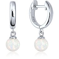 MINET Silver Earrings with White Opals (Ag 925/1000, 2.5g) - Earrings