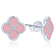 MINET Silver Clover Earrings with Jadeite (Ag 925/1000, 2.15g) - Earrings