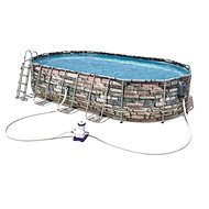 BESTWAY Power Steel Comfort Jet Series Oval Pool Set 6.10m x3.66m x1.22m - Pool