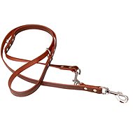 Bafpet GRAZL leather toggle leash, decorated - Brown - Leash
