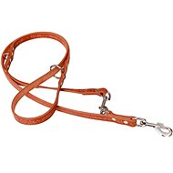 Bafpet GRAZL leather toggle leash, decorated - Natural, 18mm × 240cm, 14301V - Leash