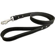 Bafpet Leather leash made of oily leather, sheathed - Black - Leash
