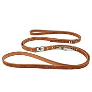 Bafpet Quick release leash, decorated, dressing - Cognac, Length: 16mm × 175cm, 50006 - Leash