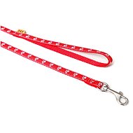 Bafpet Strap Leash "Paws" - Red, 10mm × 120cm, 18202T - Leash