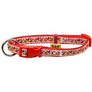 Bafpet Strap Collar "Triangles" - Red, 15mm × 30-50cm, 18100TR - Dog Collar