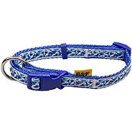 Bafpet Strap Collar "Triangles" - Blue, 15mm × 30-50cm, 18100TR - Dog Collar