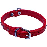 Bafpet Kožený obojek DENYS - Červený - Dog Collar