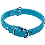Bafpet Kožený obojek DENYS - Modrá - Dog Collar
