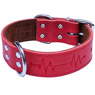 Bafpet ECG Leather Collar - Red, 40mm × 60cm /42-52/ 07162E - Dog Collar