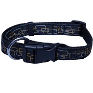 Bafpet Strap collar with rectangles - Black, 25mm × 40-66cm, 18102O - Dog Collar