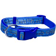 Bafpet Strap collar with rectangles - Blue, 20mm × 38-60cm, 18101O - Dog Collar