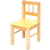 Detská žltá drevená stolička - Detský nábytok