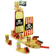 Piratenschiff mit zwei Booten und Piraten - Spielset