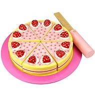 Wooden Slicing Cake with Strawberries - Toy Kitchen Food
