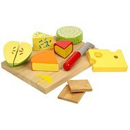 Holz Lebensmittel - Käse auf einem Teller - Kinderküchen-Lebensmittel