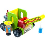  Wooden toy car - Colour crane driver  - Toy Car