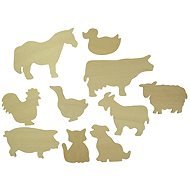 Bigjigs Drevené obkreslovacie vzory - Obrázky domácich zvierat - Kreatívna sada