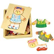 Bigjigs Fa öltöztető puzzle dobozban - Mackó néni - Puzzle