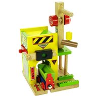 Wooden Train Tracks - Crane with Tray - Rail Set Accessory