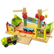  Wooden train sets - Boat dock with cranes  - Rail Set Accessory