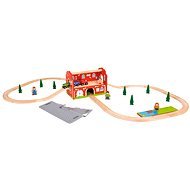 Bigjigs Wooden Train Train - Going through the station 40 pieces - Train Set