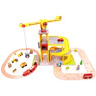  Wooden road and rail yard set with crane  - Rail Set Accessory