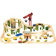 Bigjigs Excavating train with 116 pieces of construction machinery - Train Set