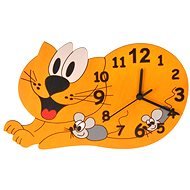 Detské drevené hodiny – Mačka - Nástenné hodiny
