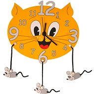 Wooden Children's Clock - Cat With Mice - Children's Clock