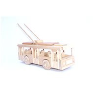Wooden natural trolleybus - Toy Car