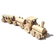 Drevený prírodný vláčik - Nákladný vlak - Drevený model