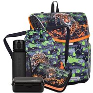 BAGMASTER PRIM 24 B large school set for first graders - leopard - School Set