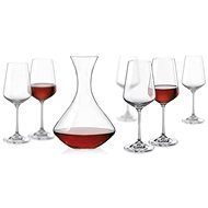 Crystalex Sandra Wine Set (Set 1 Decanter + 6 Glasses) - Carafe 