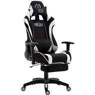BHM GERMANY Jarama with footrest, textile, white - Gaming Chair