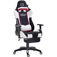 BHM GERMANY Jerez with footrest, textile, white - Gaming Chair