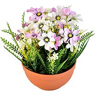 BerryHome Flower bowl white/purple, diameter 23/ 21 cm - Artificial Flower