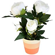 BerryHome White peony in ceramic pot, diameter 30/38 cm - Artificial Flower