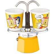 BIALETTI Set Mini Express "R" Lichtenstein + 2 Porcelain Cups - Moka Pot