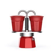 BIALETTI Mini Express szett + 2 csésze piros - Kotyogós kávéfőző