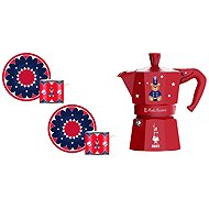 Bialetti Joyful Christmas Moka express 3 servings + 2 cups with saucers - Moka Pot
