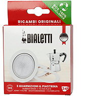 Bialetti Gaskets (3pcs) + Filter for 3–4 cup Aluminium Moka Pots - Spare Part
